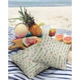 thumbnail image 3 of Pack of 2 Outdoor Pillow Covers, Summer Cactus Succulents Green Plants Linen Style Waterproof Square Throw Pillowcase Cushion Decorative Pillow Covers for Couch Patio Tent, 16x16 in, 3 of 6