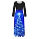 thumbnail image 4 of Vestidos Para Mujer Otoño Árbol de Navidad Estampado Manga Larga Cuello Redondo Vestido Largo Playa Casual Maxi Sundress Odeerbi ODB145567, 4 of 6