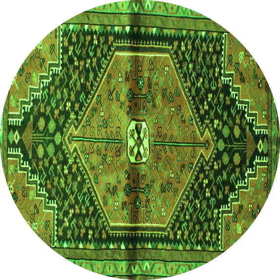 Ahgly Company Indoor Round Persian Green Traditional Area Rugs, 7' Round