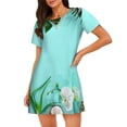 thumbnail image 1 of Disketp Tropical Pineapple para Camisón Corto de Manga Corta para Mujeres, Camisón Cómodo con Escote Redondo, Bonito y Confortable, 1 of 6