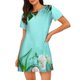 thumbnail image 1 of Easygdp Tropical Pineapple Camisón de manga corta para mujer, informal, estampado, 1 of 6