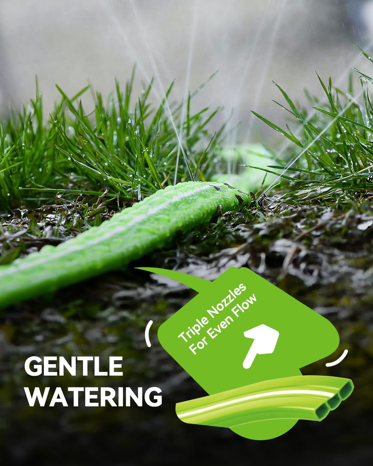 Sprinkler Hose With Holes 100ft  Flat Soaker Stakes Lightweight Water Irrigation Sprinklers System For Garden Lawn And Yard(25ft 4pack)