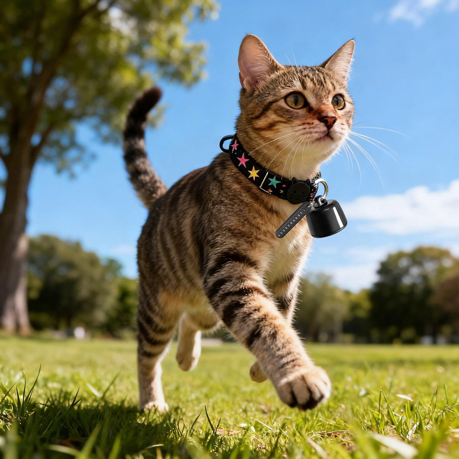 Pet GPS Tracker with Collar & ID Tag – Real-Time Location Monitoring Device for Dogs Cats, Waterproof Lightweight ABS Anti-Lost Tracker, Adjustable Collar Included (3 Options)