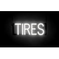 thumbnail image 1 of SpellBrite TIRES LED Sign for Business. 17.4" x 6.3" White TIRES Sign Has Neon Sign Look With Energy Efficient LED Light Source. Visible from 500+ Feet, 8 Animation Settings., 1 of 4