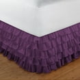 thumbnail image 2 of D.N.G. BEDDINGS 1 Piece Multi Ruffle Bed Skirt, 10 Inch Deep Pocket, 800 Thread Cotton 100% Egyptian Cotton, Olympic Queen Size (66" x 80") Inch, Solid Plum, 2 of 2