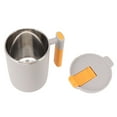 thumbnail image 1 of Tasse à Café Isolée, 450ml Tasse Isolée avec Poignée et Couvercle Double Paroi en Acier Inoxydable Isolé Tasse à Gobelet Camping Voyage Extérieur Maison Tasse à Café, 1 of 8
