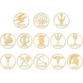 thumbnail image 1 of 13 pegatinas con símbolos de dioses griegos de 1,6 x 1,6 pulgadas, autoadhesivas, doradas, temáticas de símbolos, pegatinas de metal doradas para álbumes de recortes, manualidades de resina,, 1 of 7