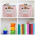 thumbnail image 6 of GZHJMY 2 Pack Foldable Rectangular Storage Baskets,Fabric Shelves Storage Bins with Leather Handles for Organizing Closet Clothes, Toys, Towels, Bedroom, Bathroom, Nursery, Office, Cute Girlish Print, 6 of 7