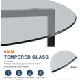 thumbnail image 4 of CLIPOP Circle Coffee Table with Tempered Glass Top, Stylish Round Glass Coffee Table with Adjustable Feet & Triangle Structure Metal Frame, Perfect for Living Room, Home Office(Clear Glass Top), 4 of 9