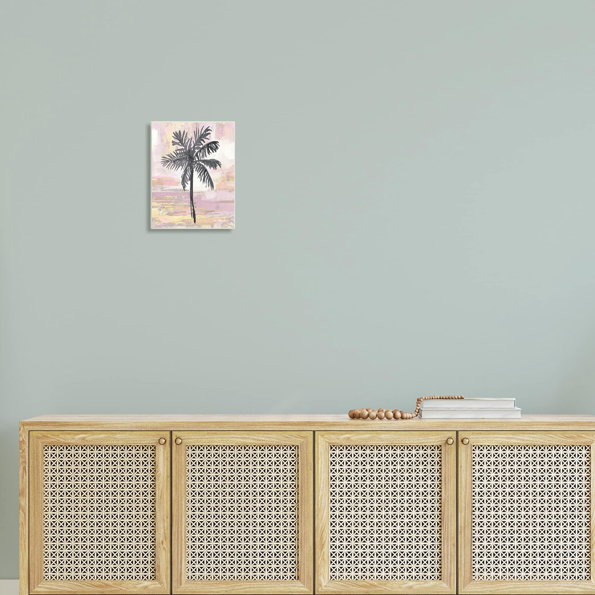 Stupell Industries Pastel Pink Palm Tree Tropical Abstract Design Wood Wall Art, 10 x 15, Design by Kristen Dew