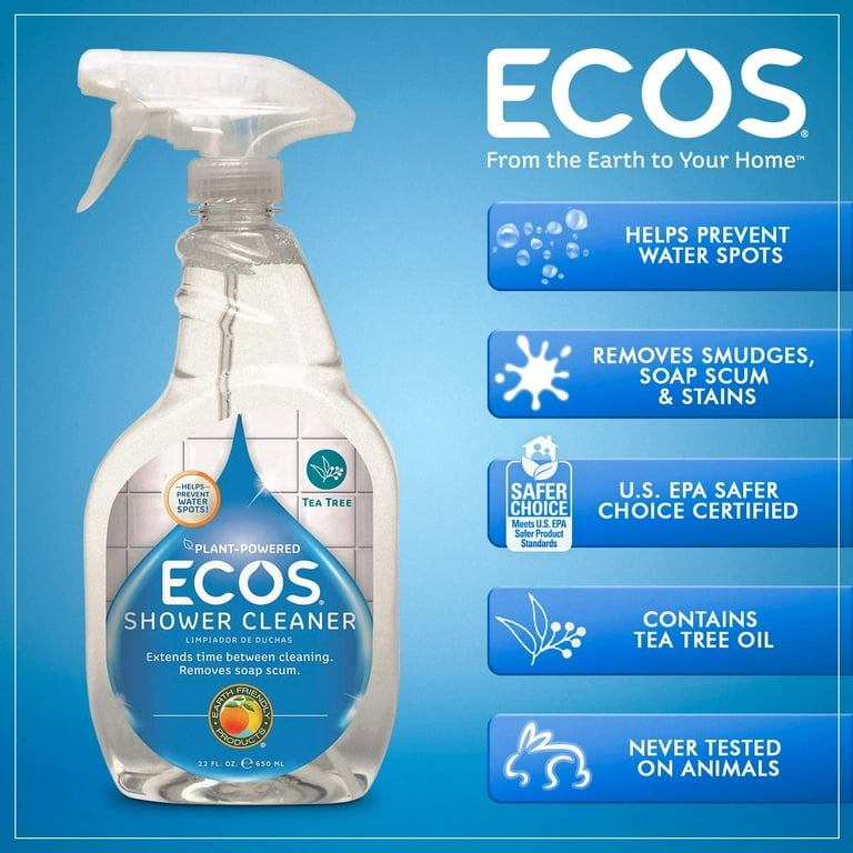 2 Pack Ecos Non-Toxic Shower Cleaner with Tea Tree Oil - 22oz 