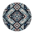 thumbnail image 2 of PIKWEEK Round Fitted Tablecloth Ethnic Geometric Round Table Cloth with Elastic Edged Boho Waterproof Wipeable Table Cover, 2 of 7