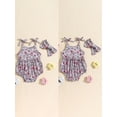 thumbnail image 2 of Gupgi Baby Girl 2Pcs Summer Outfits Sleeveless Tie Strap Fruit/Floral Print Romper with Headband Set, 2 of 9
