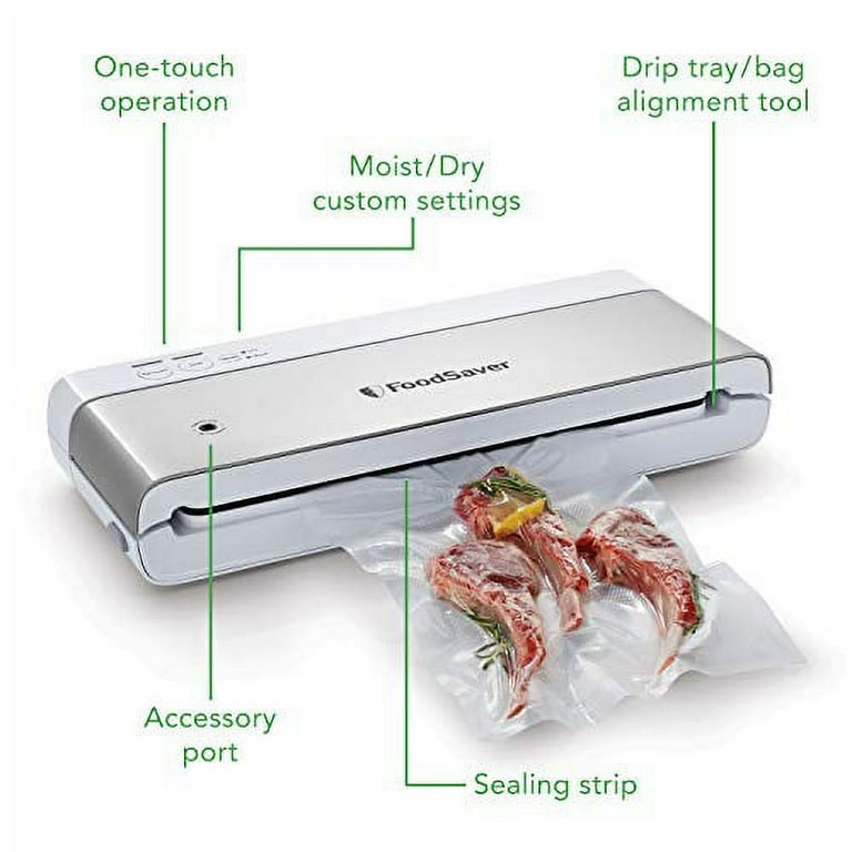 Foodsaver VS0160 Sealer PowerVac Compact Vacuum Sealing Machine, Vertical Storage, White