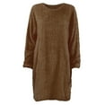 thumbnail image 5 of ShomPort Women's Casual Long Sleeve Tunic Sweater Dress Crew Neck Long Sleeve Knit Pullover Jumper Tops, 5 of 6