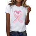 thumbnail image 2 of Cancer Shirts for Women Short Sleeve Crewneck Pink Ribbon Graphic Tees Cancer Awareness Shirt, 2 of 6