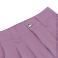 thumbnail image 4 of Button Up Zipper High Waisted Trousers Straight Leg Wide Leg Pants Drapeable Work Office Slacks Professional Style Gifts for Women | CSEONE,Purple XL, 4 of 8