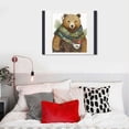 thumbnail image 4 of Nawypu Cartoon Animal Wall Art Framed Deer Elephant Fox Bear Pictures Canvas Wall Art Decor Wall Art Canvas Paintings Office Bathroom Kitchen Prints Modern Artwork for Bedroom Living Room 16x20in, 4 of 4