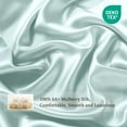 thumbnail image 2 of THXSILK Silk Flat Sheet,Grade 6A Silk Queen Size Flat Sheet Only,100% Pure Mulberry Silk,Luxury Ultra Soft Breathable Cooling Bedding,Light Blue, 2 of 6