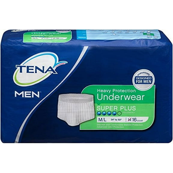 Tena Incontinence Underwear for Men, Protective, Medium/Large, 16 Count