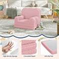 thumbnail image 5 of Kids Couch, 2-in-1 Convertible Teddy Fleece Fabric Toddler Sofa Chair, Soft Fold Out Couch Lounger for Kids, Comfy Children's Sofa Bed for Playroom, Nursery, Birthday Gift (Pink), 5 of 7