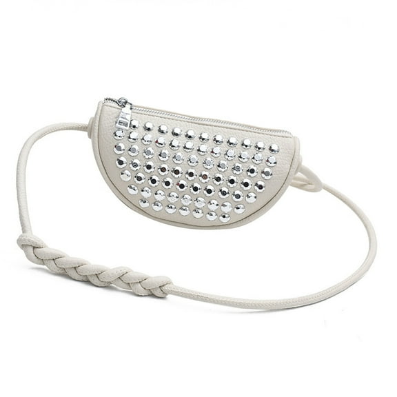 Huhudde Small Crossbody Bags for Women with Studded Designs Punk Underarm Bag with Adjustable Strap Purse Handbags