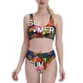 thumbnail image 2 of Picia Summer Birds and Flowers Women's High Waisted Bikini Scoop Neck Swimsuit Two Pieces Bathing Suit-XX-Large, 2 of 8