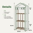 thumbnail image 4 of Bamworld Mini Greenhouse for Outdoor 3-Tierd Reusable Portable Warm House with PE Cover Compact Garden and Backyards Portable Rack with Sturdy Eucalyptus Frame Winter-Proof for Plant Protection, 4 of 6