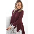 thumbnail image 5 of Women's Loose Lotus Leaf Cocktail Round Neck Flounce Ruffle Sleeve Irregular High Low Maxi Dress, 5 of 5