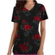 thumbnail image 1 of TaTaai Romantic Heart Print Women Scrub Blouse Premium Cotton Regular Fit Short Sleeve V Neck Functional Pocket Non See Through Nurse Work Daily Wear Gift, 1 of 5