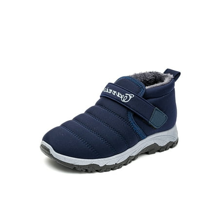 

Fangasis Womens Casual Winter Shoes Plush Lining Comfortable Snow Boots Work Lightweight Slip On Ankle Bootie Men s Blue 7.5