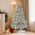 thumbnail image 7 of Prelit Snow Flocked  Tree 7.5ft, Warm White LED Artificial Xmas Tree with 1321 Tips, Easy Assembly Metal Stand, Home Holiday Decor, White  Tree, 7 of 7