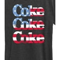 thumbnail image 3 of Coca-Cola - Coke Repeated Distressed Flag Fill - Womens Short Sleeve Graphic T-Shirt, 3 of 5