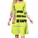 thumbnail image 1 of Beber té, leer libros, ser feliz Vestido acampanado con nudo de corazón, diseño de moda, vestido holgado de talla grande Beber té, leer libros, ser feliz, 1 of 6
