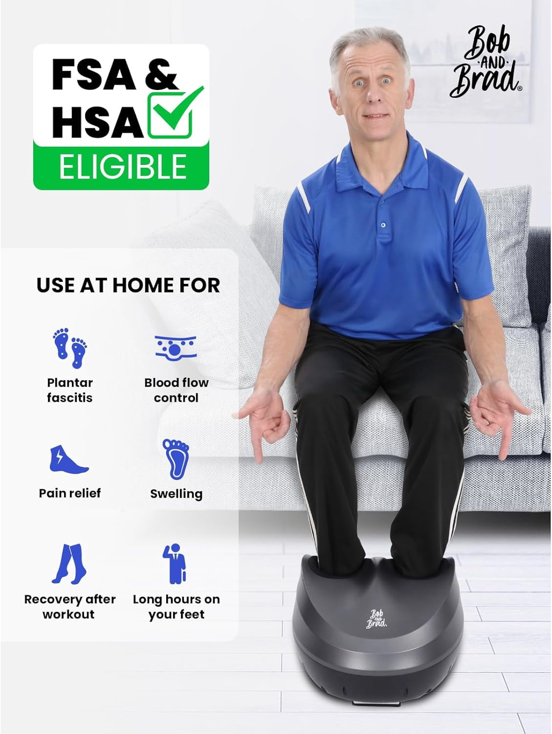 Bob and Brad Shiatsu Foot Massager with Heat and Remote, Deep Kneading Therapy with 4 Level, Improve Foot Wellness, Fits Feet up to Men Size 12- Black