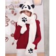 thumbnail image 3 of Conjunto de guantes y bufanda con gorro de Panda de invierno para mujer, sudadera con capucha siamesa cálida para mujer, 3 of 4