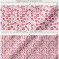 thumbnail image 2 of Soimoi White Cotton Cambric Fabric Lips Women Print Fabric by the Yard 56 Inch Wide, 2 of 7