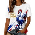thumbnail image 2 of Women's Football Graphic T-Shirt, Women's Soccer Fan Short Sleeve T-Shirt, Round Neck Casual Tee for Day Support & Fan for Soccer Tournament 2026 Red Size: XL, 2 of 7