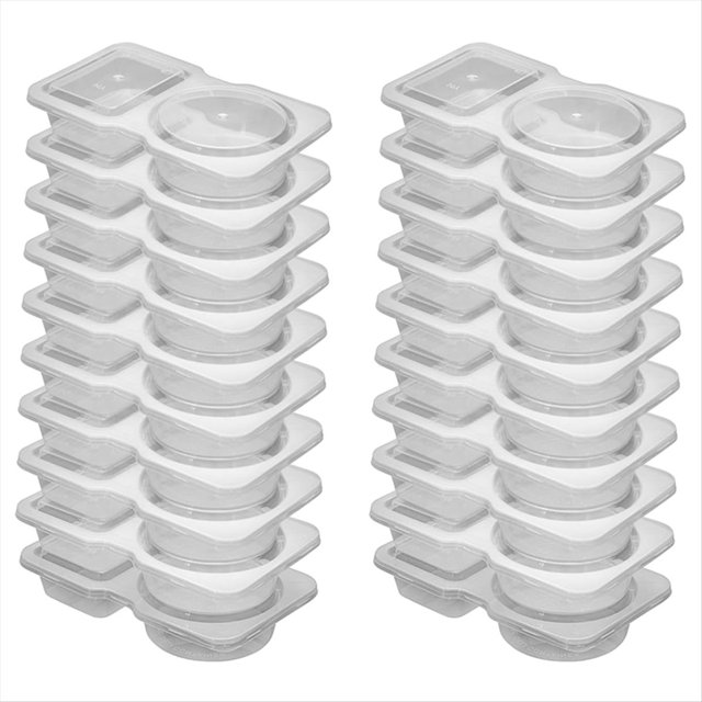 40 Recipientes Reutilizables para Refrigerios, Recipientes para Salsas de 2 Compartimentos con Tapa para Refrigeración, Estuche para Salsas.