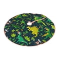 thumbnail image 2 of Balery Dinosaurs and Flowers Printed Christmas Tree Skirt , Merry Christmas Party Christmas Tree Decoration,Adjustable Tree Skirt-48", 2 of 8