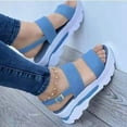 thumbnail image 3 of Platform Sandals for Women Summer Open Toes Breathable Ankle-Strap Backless Wedge Shoes Comfortable Anti Slip Adjustable Buckle Light Sandals, 3 of 9