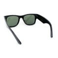 thumbnail image 4 of Retro Hipster Thick High Temple Horn Rim Rectangle Sunglasses Shiny Black - Green, 4 of 4