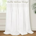 thumbnail image 6 of DriftAway White Ruffle Bottom Curtains for Bedroom Living Room Dining Room Farmhouse Semi Sheer Window Curtains Rod Pocket Layered Home Décor, 52" x 84" 2 Panels White, 6 of 9