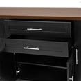 thumbnail image 3 of Resenkos 63" Farmhouse Barn Door Storage Cabinet, 2 Drawers & Door Rack, Large Buffet Table Coffee Bar Cabinets, Adjustable Shelves, Kitchen, Black, 3 of 21