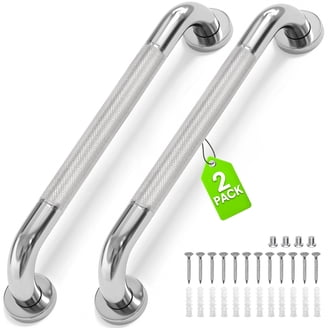 Kingston Brass Restoration 16" Decorative Grab Bar - Brushed Brass, Solid Brass Construction
