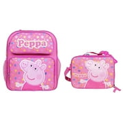 Peppa Pig 14 Inches Backpack Plus Matching Lunch Bag - GOOD FOR 5-8 YRS