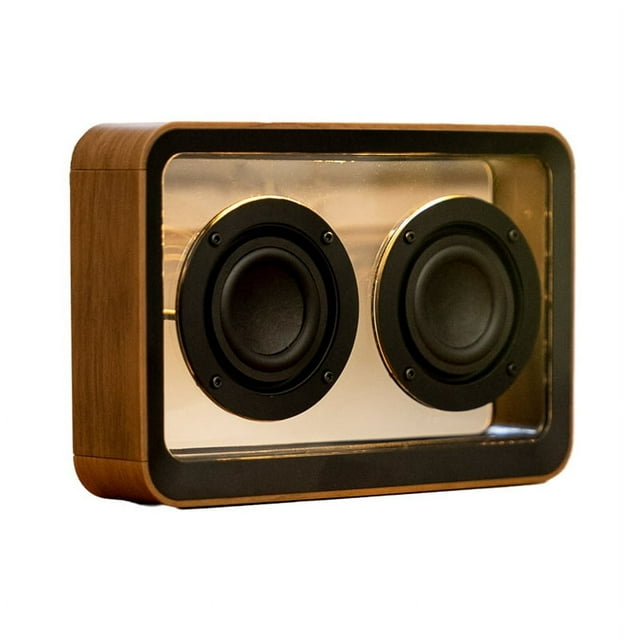 Altavoz Bluetooth Retro Transparente Conexión Barra de Sonido Estéreo Bluetooth Reproductor de Música MP3 Inalámbrico con Luz B