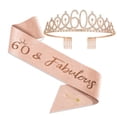 thumbnail image 2 of Tnobhg Shiny Rhinestones Crown Headband Number Print Noble Stunning Birthday Party Crown Tiara with Ribbon Hair Accessories, 2 of 8
