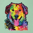 thumbnail image 2 of Smiling Dog | Colorful Neon Golden Retreiver | Dean Russo Art Animal Lover Ladies Racerback Tank Top, Mint, Small, 2 of 6