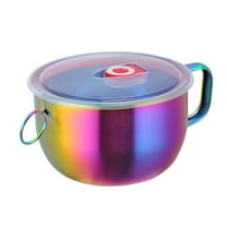 XKHZJL Microwave Ramen Bowl with Handles, Stainless Steel Bowl, Microwavable Mug with Lid Large Soup Cups for Ramen Noodle Cereal
